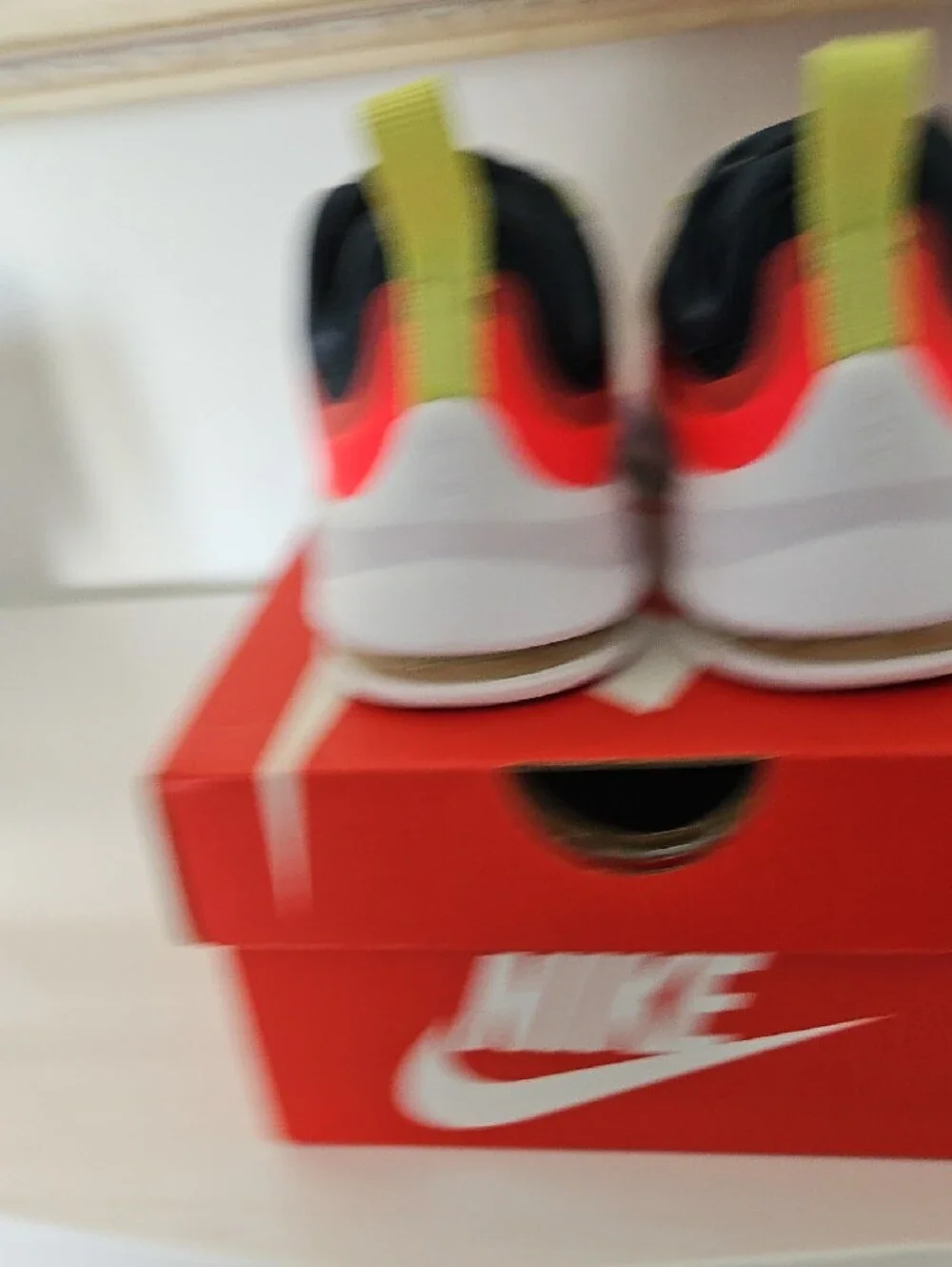 Nike Kids Sneakers in Black, Red & Lime Accent